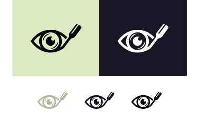 Oog- en vorkpictogram met kleuren en variaties.