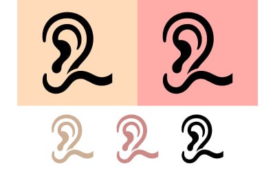 Ear human body part simple icon.