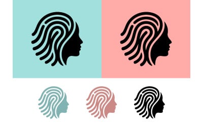 Fingerprint face profile abstract graphic.