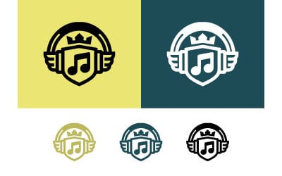 Musiknoten-Schild-Emblem-Logo-Vektor.