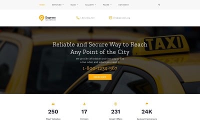 Ekspres - Taksi Hizmetleri Çok Sayfalı HTML Web Sitesi Şablonu