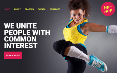 "Hip-Hop - Dance Studio Creative HTML" 响应式着陆页模板 #58029