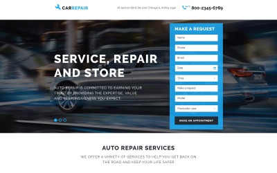 Modèle De Page D'atterrissage adaptatif pour site de réparation de voitures #58068