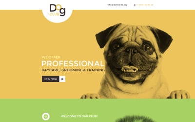 Modelo de página inicial responsiva para cães