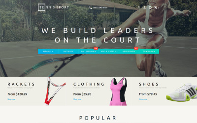 Responsywny szablon PrestaShop Sklep tenisowy #58053
