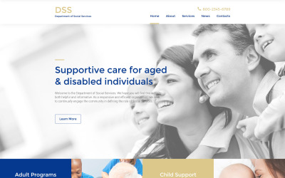 Шаблон адаптивного веб-сайту соціального фонду