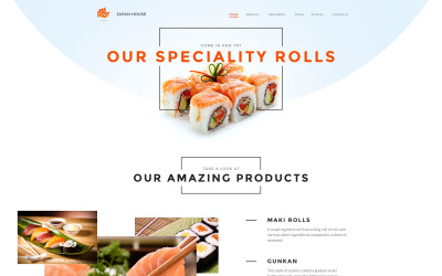 Tema Siti Web Responsive #58056 per Un Sito di Sushi Bar