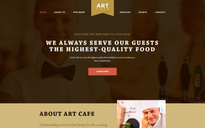 Website Vorlage namens "Art Cafe" #58085