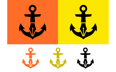 Anchor pen logo on colorful backgrounds for writing.