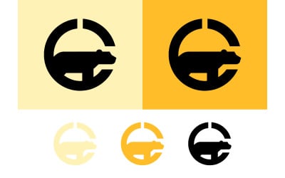 Bear logo in circle on yellow.