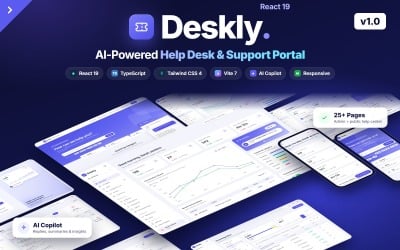 Deskly – KI-gestütztes Admin-Dashboard für Helpdesk und Kundensupport (Vorlage)