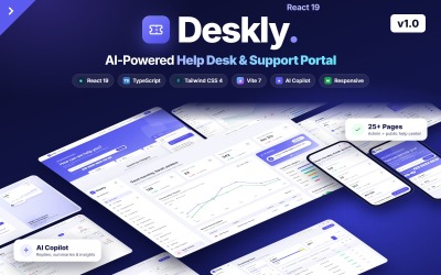 Deskly - Mall för AI-driven helpdesk och kundsupportadministratörspanel