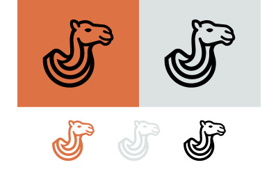 Logo abstrait en forme de col de chameau avec motif ondulé.