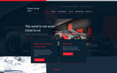 Bilklubbs responsiv webbplatsmall