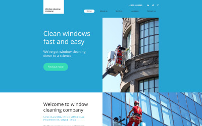 Modello di sito Web di pulizia delle finestre