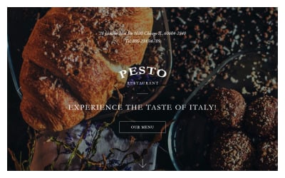 Pesto - Cafe och restaurang Ren HTML-mall för målsida
