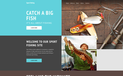 Plantilla web para sitio web de pesca deportiva
