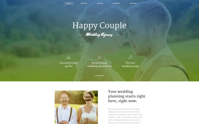 Responsive Happy Couple Website Template Web Sitesi #58176