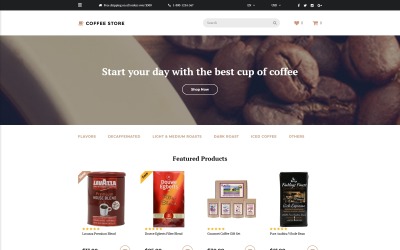 Responsywny szablon OpenCart Coffee Store #58134