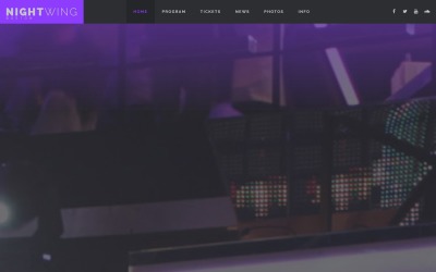 Sjabloon voor responsieve website van nachtclub