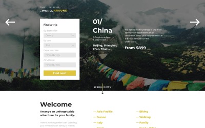 WorldAround - Шаблон целевой страницы туристического оператора