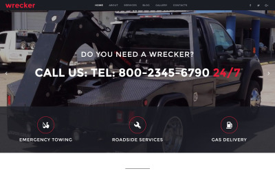 Wrecker-汽车牵引和路边服务网站模板