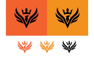 Phoenix emblem regal strong majestic symbol design.