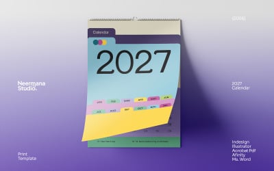 Colorful Simple 2027 Wall Calendar