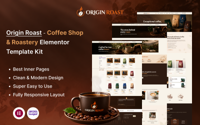 Origin Roast - Kahve Dükkanı ve Kavurma Tesisi Elementor Şablon Kiti