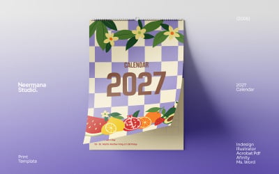 Retro Botanical Pop 2027 Wall calendar