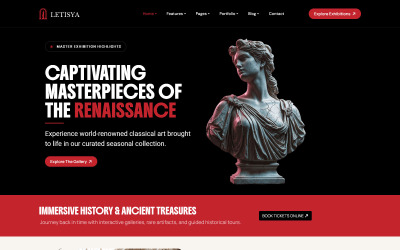 Šablona Joomla pro galerii a muzeum Letisya