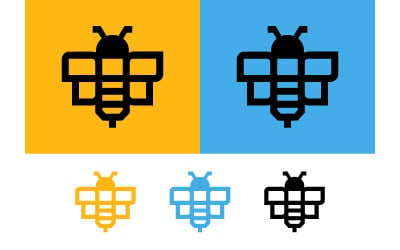 Abstract bee symbol in geometric patterns.
