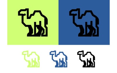 Logo géométrique noir et vert de chameau.