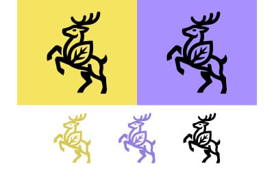 Deer logo and head icon for nature.