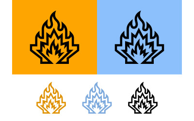 Flaming icon abstract design for alerts.