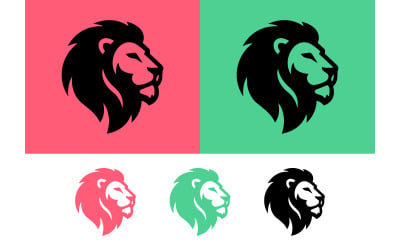 Lion profile side view illustration.