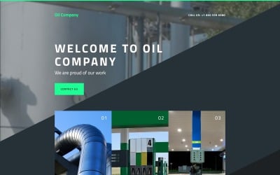 Plantilla de página de destino receptiva de gas y petróleo