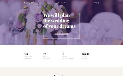 Plantilla de sitio web adaptable para tienda de bodas