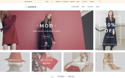 Queen - шаблон OpenCart магазину моди