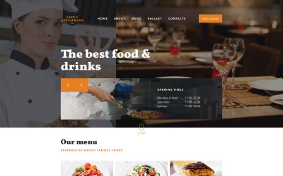 Responsieve websitesjabloon voor café en restaurant