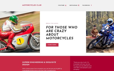 Reszponzív Motorsportok Nyítóoldal sablon 58206