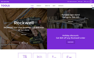 "Tools VirtueMart Template" VirtueMart Template №58284