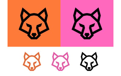 Angular fox head logo orange and pink.