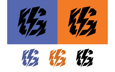 Letter g lightning bolt abstract graphic design.