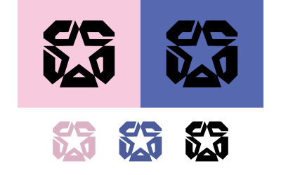 Star pentagon geometric shape abstract design.