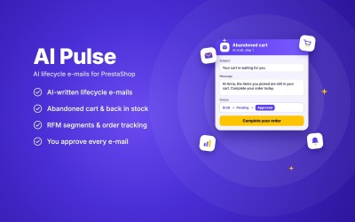 AI Pulse: Marketing por correo electrónico y carritos abandonados para Prestashop