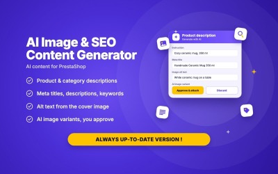 适用于 Prestashop 的 AI 图像和 SEO 内容生成器