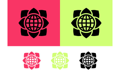 Design del logo Lotus Earth con elementi colorati e risorse grafiche.