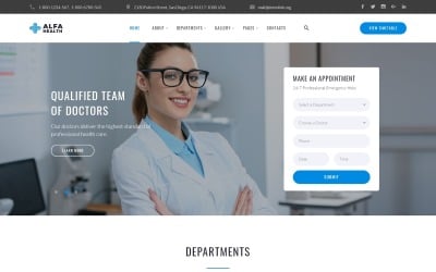 Alfa Health - Современный многостраничный HTML-шаблон сайта Doctor