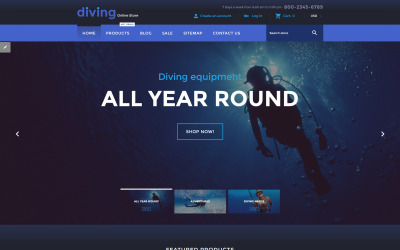 "Diving Online Store Shopify Theme" thème Shopify adaptatif #58308